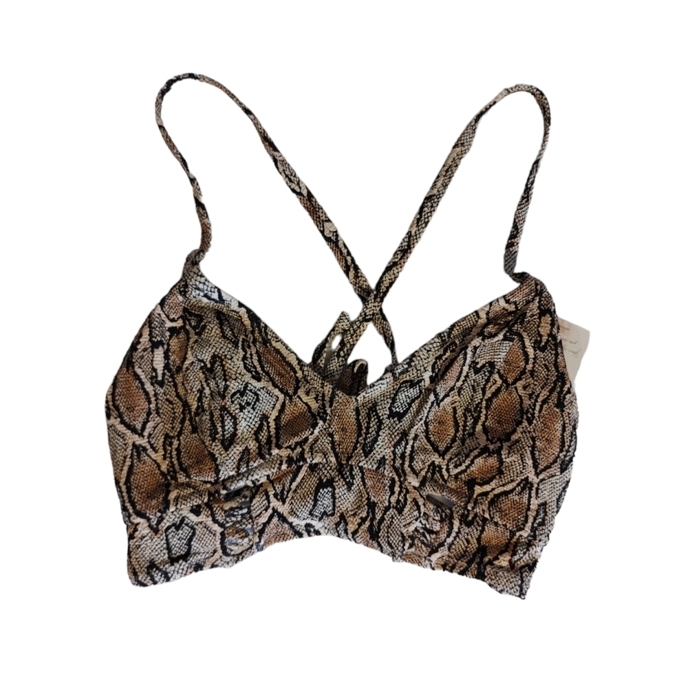 JESSICA Simpson Snake Print Bikini Top Sz S
